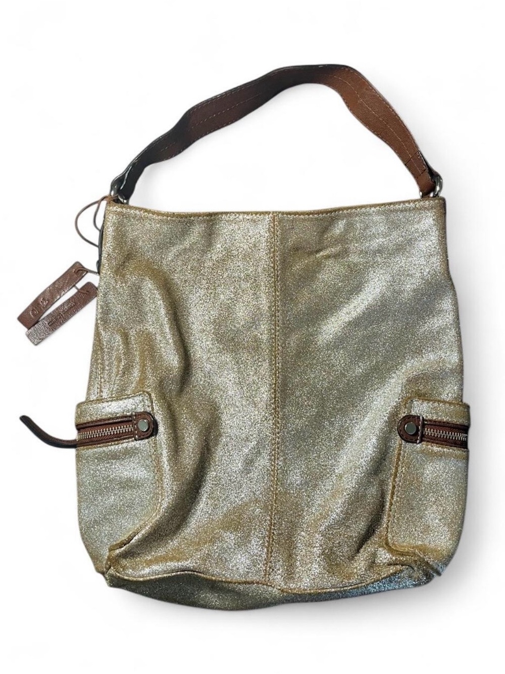 Tano Gold Metallic Shoulder Bag - Women